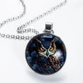 thumbnail image 2 of Owl Glass Circular Pendant Necklace - Women's Jewelry, 2 of 5