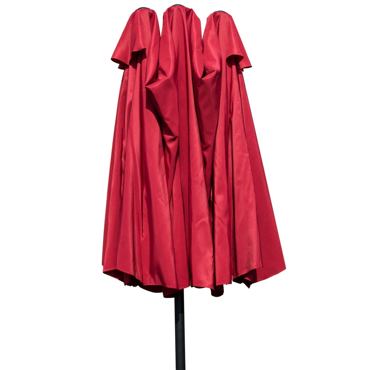 Topbuy 15 ft Outdoor Patio Umbrella Double-Sided Shade Offset Red