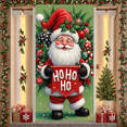 thumbnail image 3 of Colorful Design Christmas Banner Santa Claus Festive Decoration for Holiday Party Indoor Celebration Photo Backdrop, 3 of 9