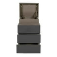 thumbnail image 6 of Nightstand with 3 Drawers, Modern High Gloss Bedside Table with LED Light and Openable Tabletop, Wood Side Table with Large Storage Space for Bedroom, Living Room, Gray, 6 of 7