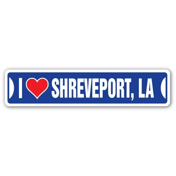 I LOVE SHREVEPORT LOUISIANA Street Sign la city state us wall road décor gift