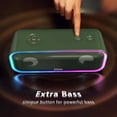 thumbnail image 3 of DOSS Bluetooth Speaker, SoundBox Pro+ Wireless Bluetooth Speaker with 24W Impressive Sound, Booming Bass, IPX6 Waterproof, 15Hrs Playtime, Wireless Stereo Pairing, Mixed Colors Lights, 66 FT- Green, 3 of 7