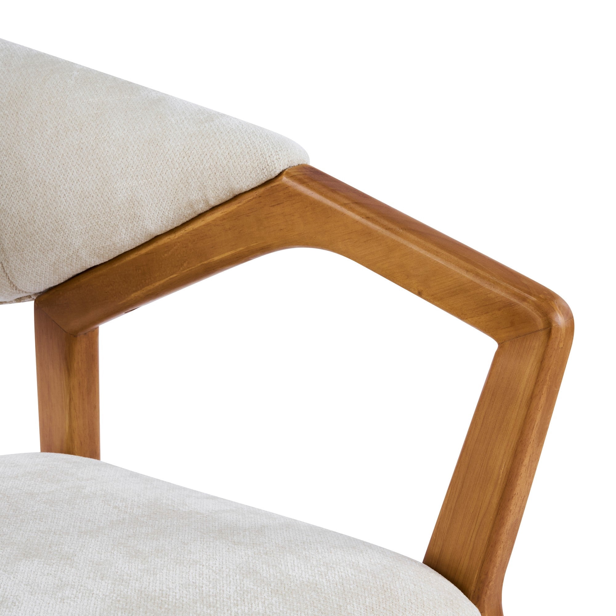 Sailvan Set of 2 Upholstered Dining Chairs with Armrests,Oatmeal Chenille Kitchen Chairs with Sturdy Wood Frame,300lb Capacity Beige