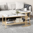 thumbnail image 4 of Gymax Nesting Coffee Table Set of 2 Faux Marble Top Detachable w/ Storage Shelf Gold, 4 of 10