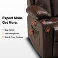 thumbnail image 3 of MCombo Faux Leather Power Loveseat Recliner with Heat and Massage for Living Room 6095 Dark Brown, 3 of 8