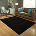 thumbnail image 3 of Mainstays Solid Olefin High Pile Shag Area Rug, Black, 5'x7', 3 of 6