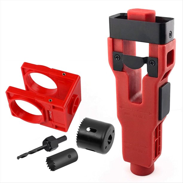 Herramienta de Embutir para Pestillo de Puerta, Kit de Instalación para Puertas de Madera de 1-3/4 Pulgadas o 1-3/8 Pulgadas Espesor con Perforadora para Cerradura Puerta A