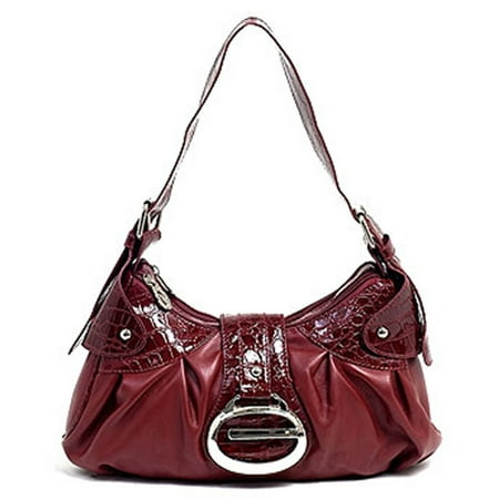 SCABIOUS #0174 Croco Embossed Faux Leather Small Handbag