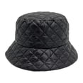 thumbnail image 1 of Sombrero de pescador de invierno sólido informal para la cabeza suave cómodo relleno acolchado elegante Negro, 1 of 9