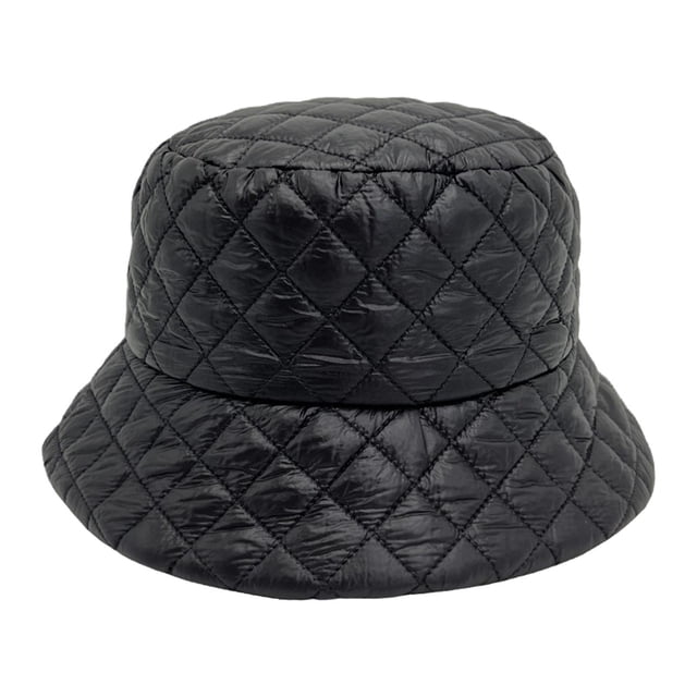 Sombrero de pescador de invierno sólido informal para la cabeza suave cómodo relleno acolchado elegante Negro