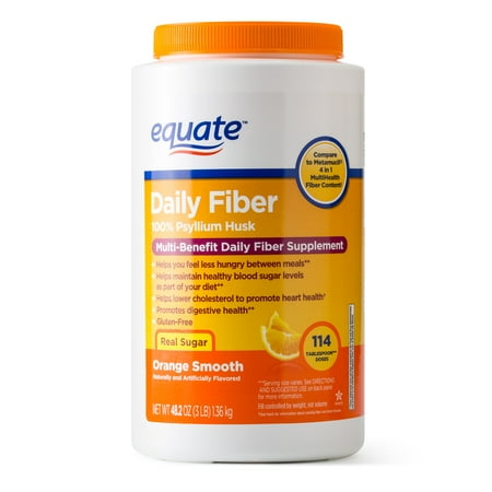 Equate Fiber Therapy Powder Supplement Value Size, 114 Ct, 48.2 Oz