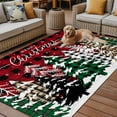 thumbnail image 2 of Fsddascl Red Black Plaid Christmas Outdoor Rug for Patio/Deck/Porch, Non-Slip Large Area Rug 5 x 8 Ft, Xmas Tree Snowflake Indoor Outdoor Rugs Washable Area Rugs, Reversible Camping Rug Carpet, 2 of 5