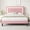 Pink, variant on Amolife King Bed Frame, Platform Bed with LED Light Velvet Vertical Channel Upholstered Headboard, White