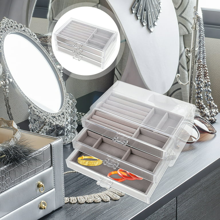 Jewelry Box Storage Case Organizer Display Earring Joyeros Mujer De  Organizador Earrings Drawer Acrylic Tray Divider 