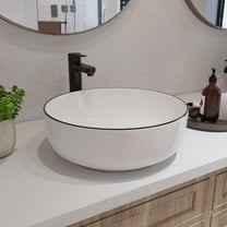 DeerValley DV-1V0030 Symmetry 16'' White Ceramic Circular Vessel Bathroom Sink