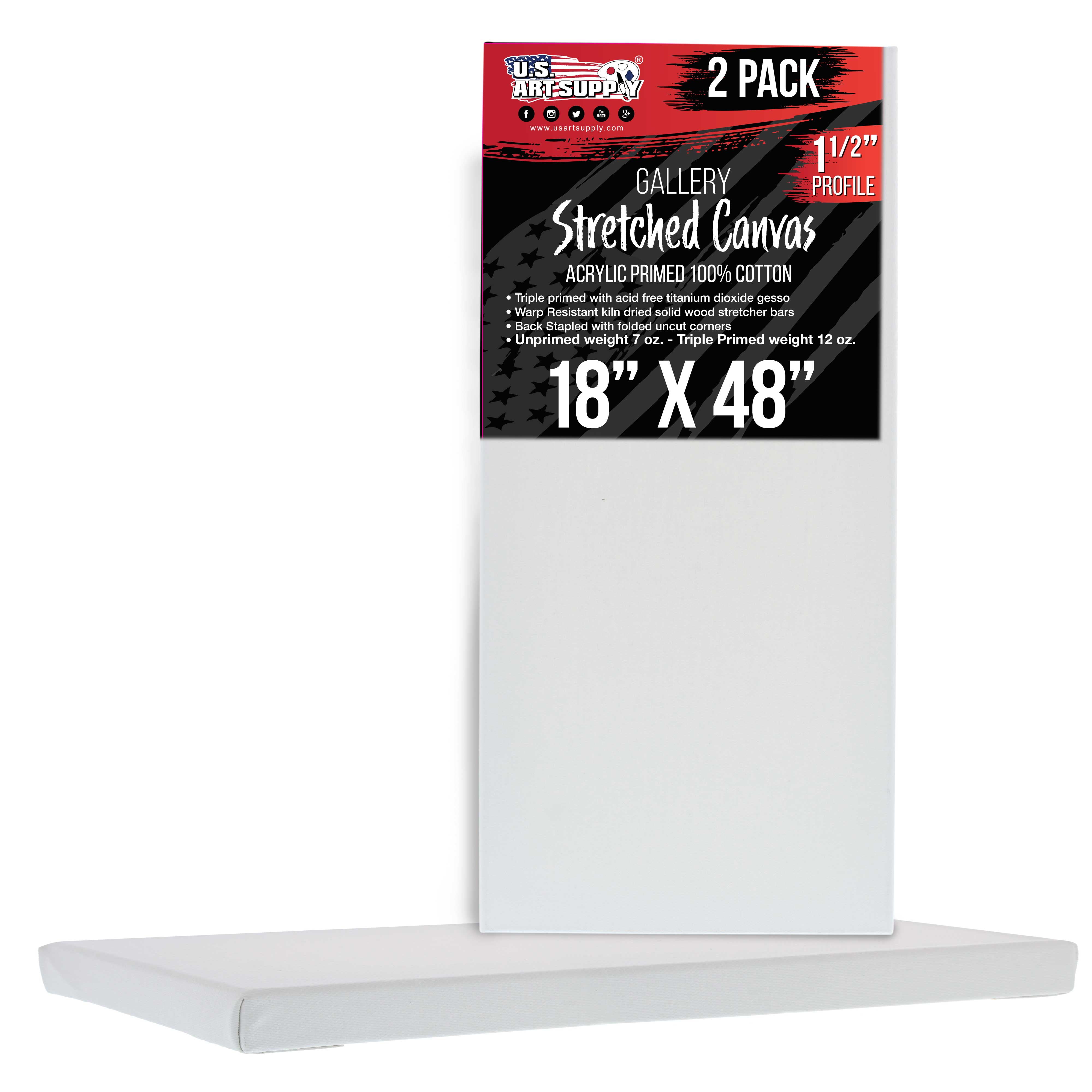 36 x 36 inch White Blank Stretched Canvas 12-Ounce Primed 6-Pack