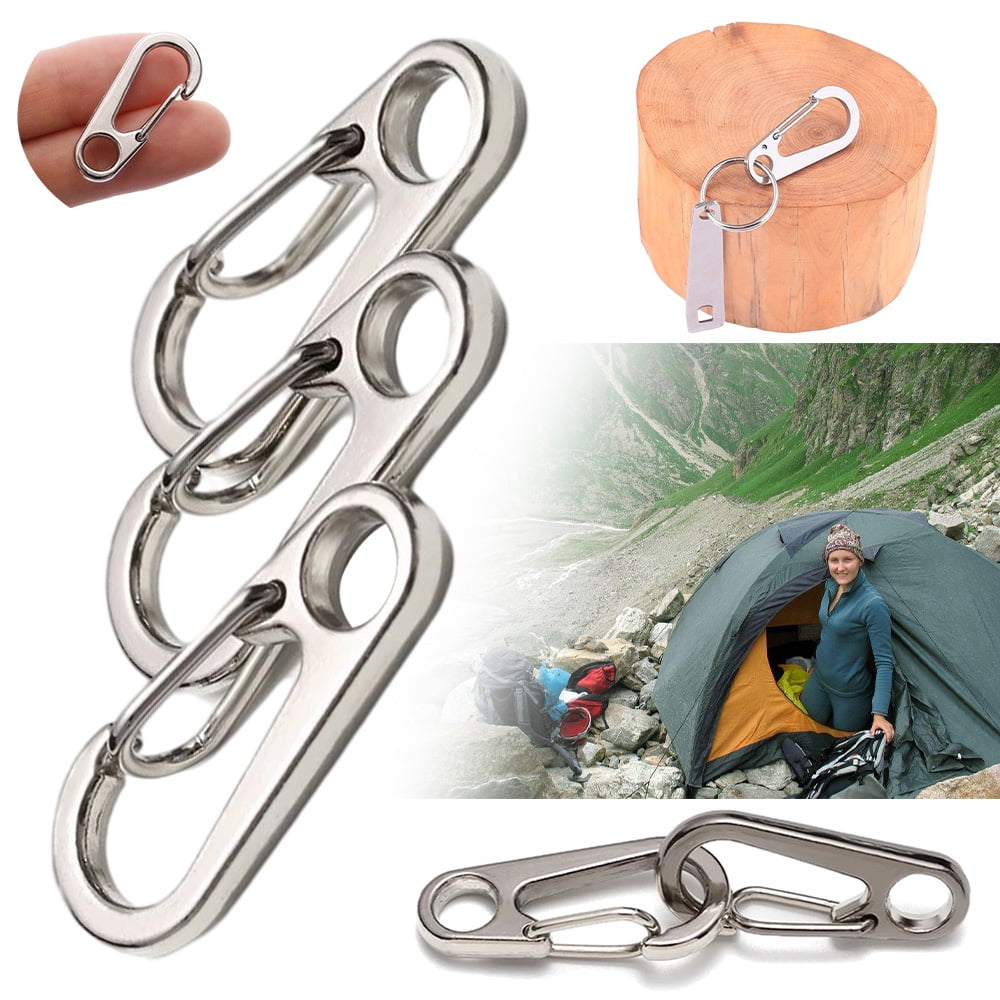 10Pcs Mini Carabiner Clip Snap Hook Keyring Camping Keychain Hiking Outdoor 