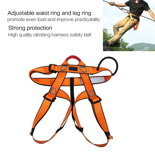 Arnés de Seguridad de Escalada Cinturones de Seguridad para Monta?ismo para Hombre Mujer Arnés Anticaídas de Monta?a Ajustable Multiusos(Orange) Cinturón de Seguridad Spptty Como se muestra en la descripción