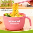 thumbnail image 7 of 45oz Microwave Ramen Bowl Set, 5-Piece Polypropylene Material, Microwave Pasta Cooker, Dorm Essential Gift, Pink, 7 of 7