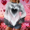 thumbnail image 2 of Hoodless Sweatshirts for Women Round Neck Love Heart Casual Sports Long Sleeve Sweatshirt Pullover Tops, 2 of 9