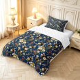 thumbnail image 2 of Erosebridal Retro Bee Twin Comforter Sets,Bohemian Flower Bedding Set,Navy White,Reversible,2pcs,1 Comforter and 1 Pillowcase, 2 of 7
