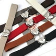thumbnail image 2 of Mightlink Braided Wide Smooth Edge Women Belt Love Heart Metal Buckle Elastic Belt Clothes Ornament, 2 of 7