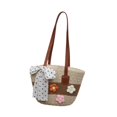 thumbnail image 4 of Bolso tote para mujer, bolso bandolera cómodo y portátil de tejido, bolso de playa Caqui, 4 of 9