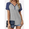 thumbnail image 4 of IWEMEK Womens Shirt Casual Trendy Comfort Colors Tops for Women Color Block Workout Baggy Tshirt Breathable Grey Tee, 4 of 6