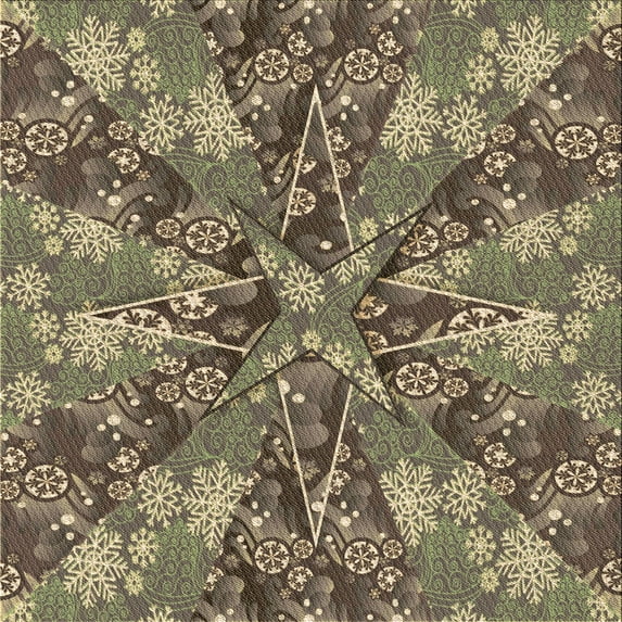 Ahgly Company Indoor Square Patterned Dark Brown Area Rugs, 4' Square