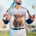 thumbnail image 6 of Daiia Cow Mens Baseball Jersey Button Down Shirts Short Sleeve Sports Uniforms-Large, 6 of 9