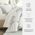 thumbnail image 5 of Comfort Canopy - King Bedding Bundle, Patterned Microfiber Comforter and Solid Sheet Set in Diamond Stripe Gray, 5 of 12