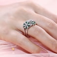 thumbnail image 3 of Eclet Jewels Brilliant 1.4 Ct Round Cut Diamond Ring - 14K White Gold Over Wedding Anniversary Ring - Flower Design Birthstone Diamond Ring for Girls - Unique Green Floral Diamond Ring For Women's, 3 of 8