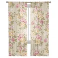 thumbnail image 4 of Bouquet Rose Flowers Yellow Pink Tulle Curtains for Living Room Bedroom ration Chiffon Sheer Voile Kitchen Window Curtain, 4 of 7