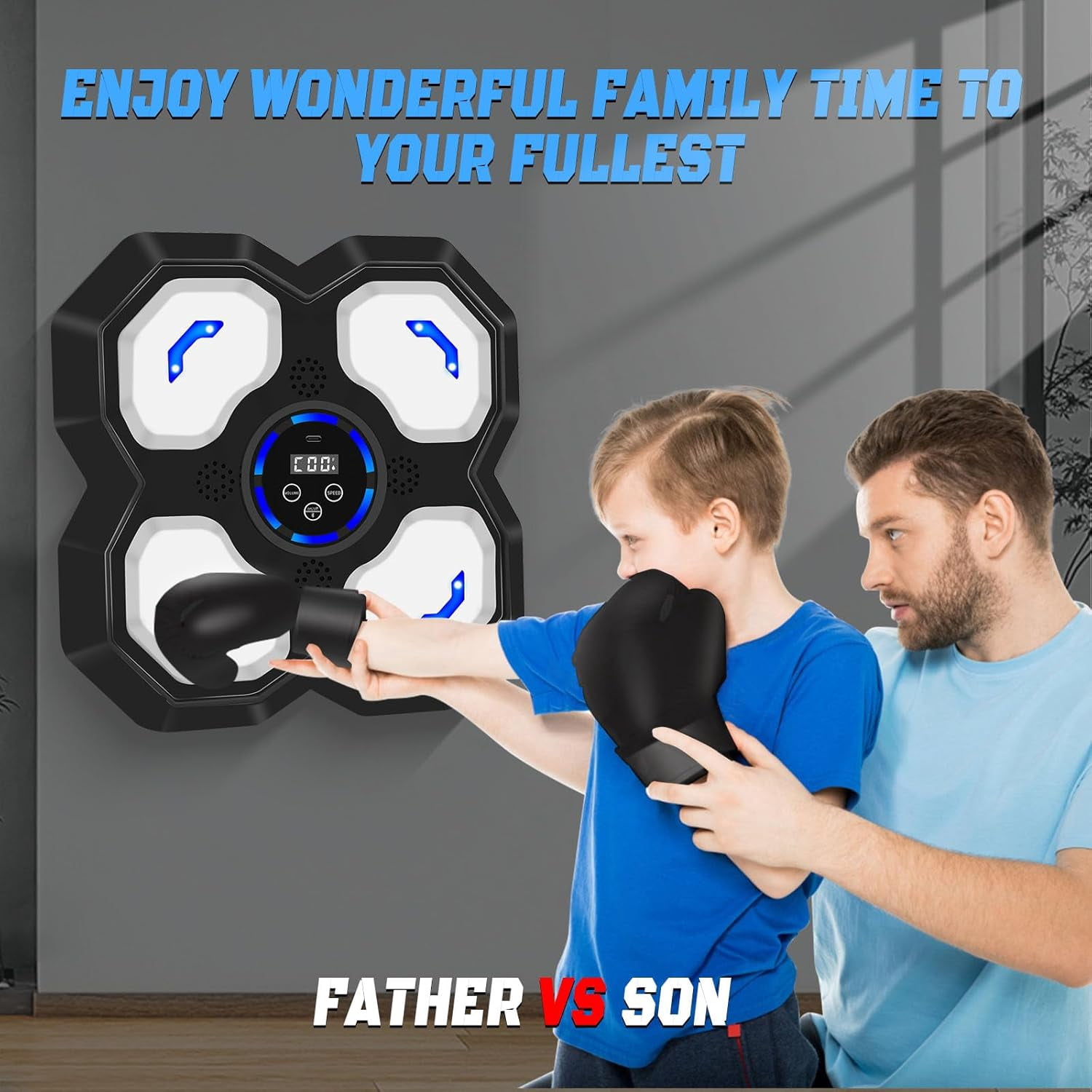 Music Boxing Machine forand Teens Adults, Trainer Equipment with Gloves, Wall-Mounted Boxing Music Workout Machine,Electronic Focus Training for Home,Office