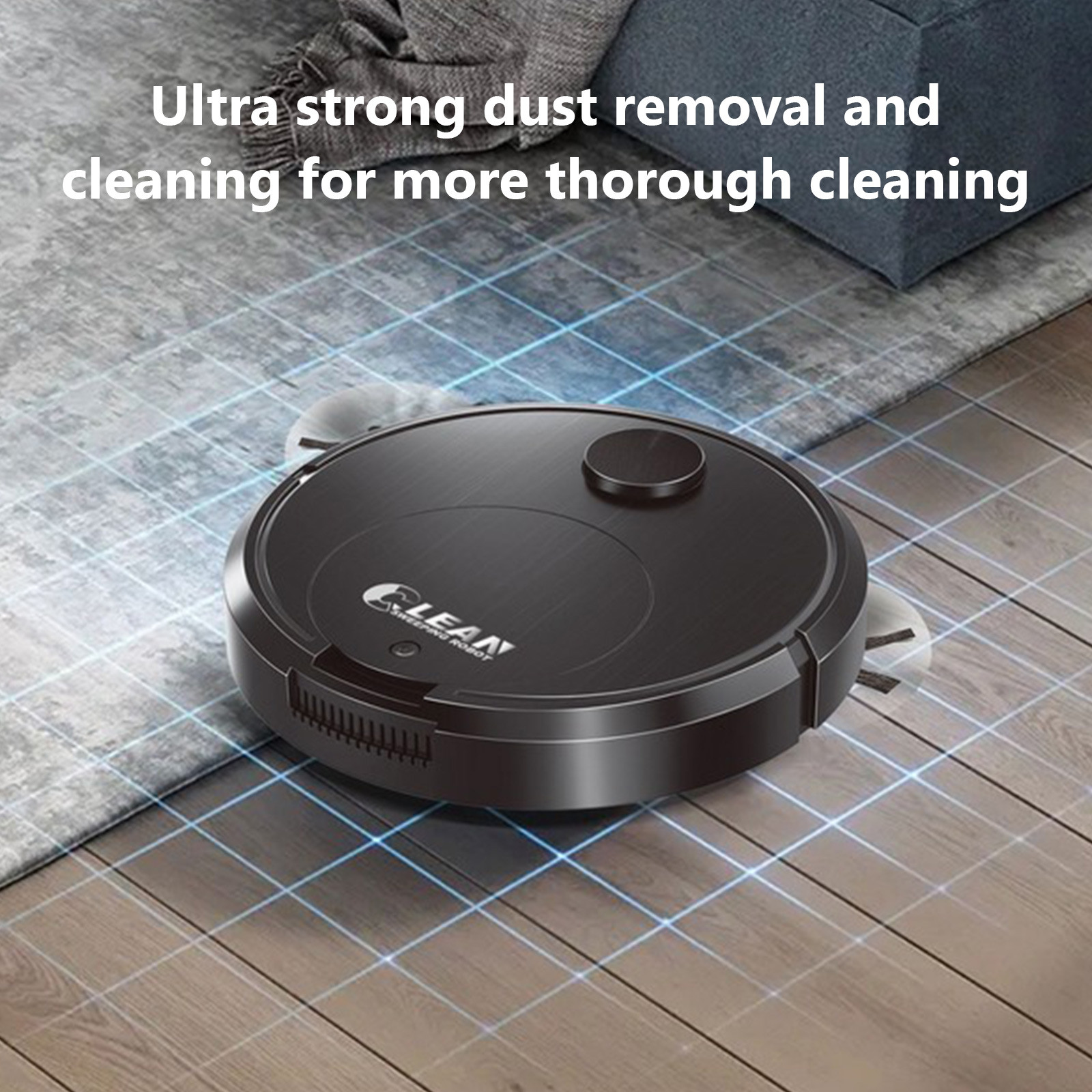 Robot Vacuum - 3-in-1 Sweeping, Vacuuming & Mopping, 12.6 x 12.6 x 2.6in, 70mm Ultra-Thin for Under Furniture, Low-Noise Self-Charging for Home()