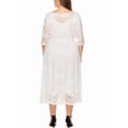 thumbnail image 6 of Womens Floral Lace Plus Size Midi Dress Scooped Neckline Cocktail Party Dresses White L, 6 of 8