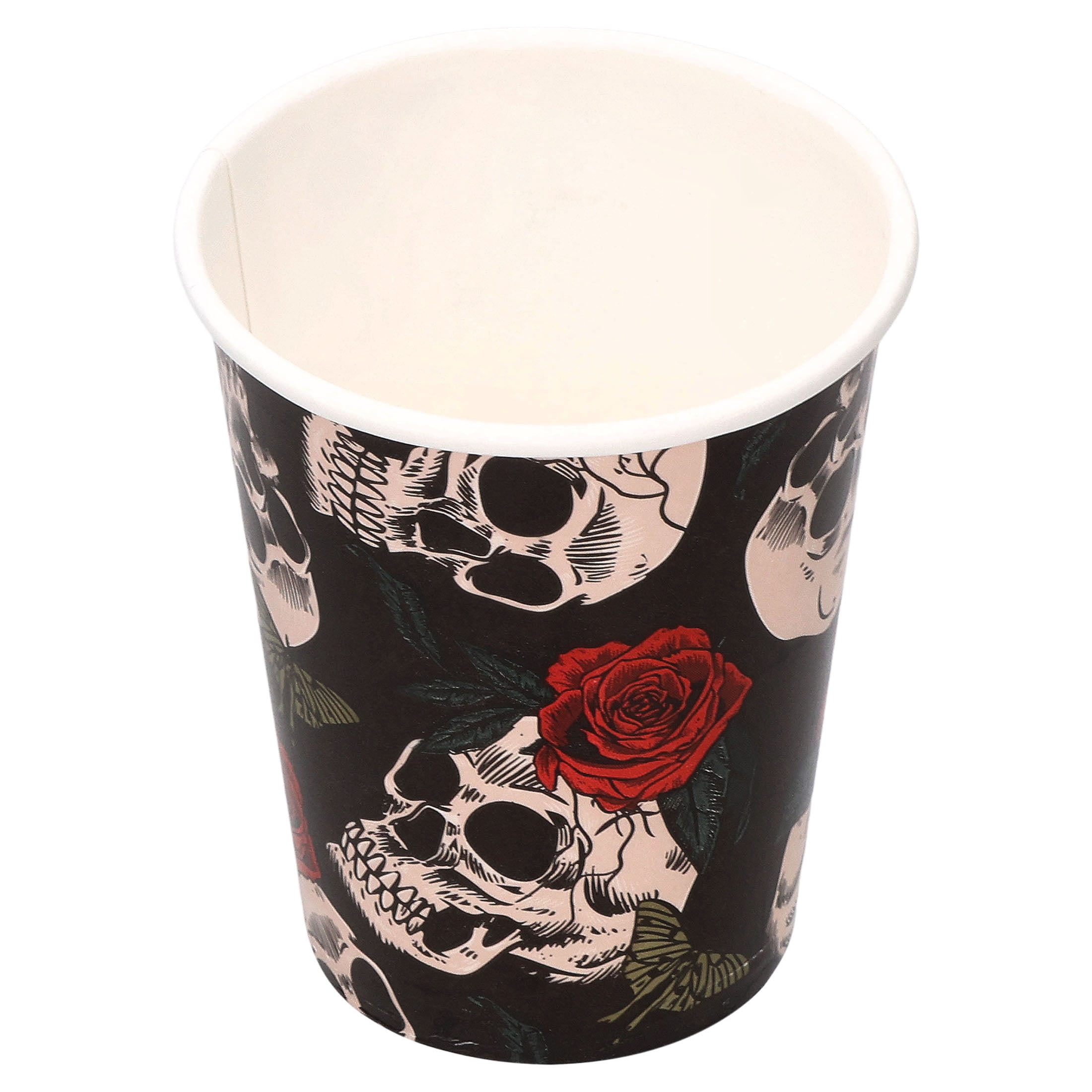 Skulls and Roses Disposable Paper Cups, Multicolor, 9 oz, 8 Count, Halloween by Way To Celebrate
