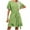Mint Green, variant on Kmdttou Womens Casual Short Sleeve Summer Waist Tie Double Layer Ruffle V-Neck Bandage Tunic Solid Dress,Chic Day Dresses for Ladies Summer Wear