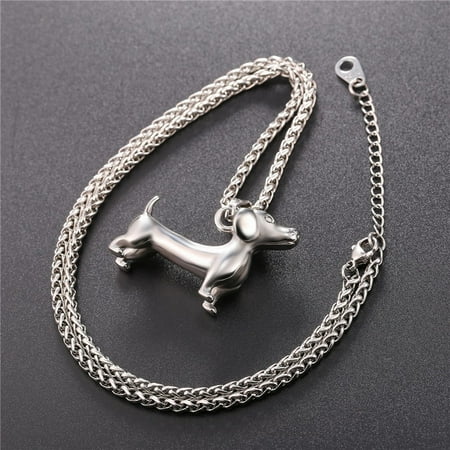 - Stainless Steel Dachshund Dog Pendant Necklace
