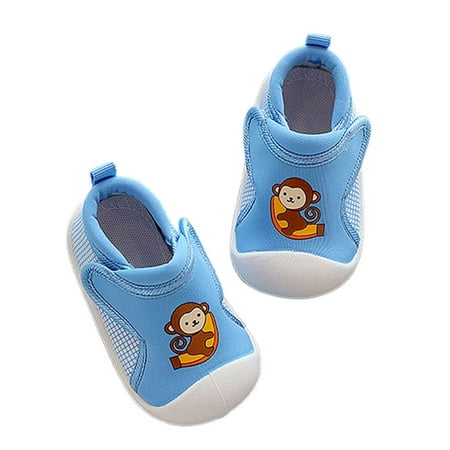 

UKAP Baby Girls Boys Sneakers Slip On Walking Shoes Non-slip Flats Breathable Prewalker Little Kid First Walkers Lightweight Blue 6.5C