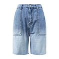 thumbnail image 5 of XuJwPNcy Denim Shorts Women Summer High Waisted Short Pants Trendy Wide Leg Stretchy Jean Shorts, 5 of 7