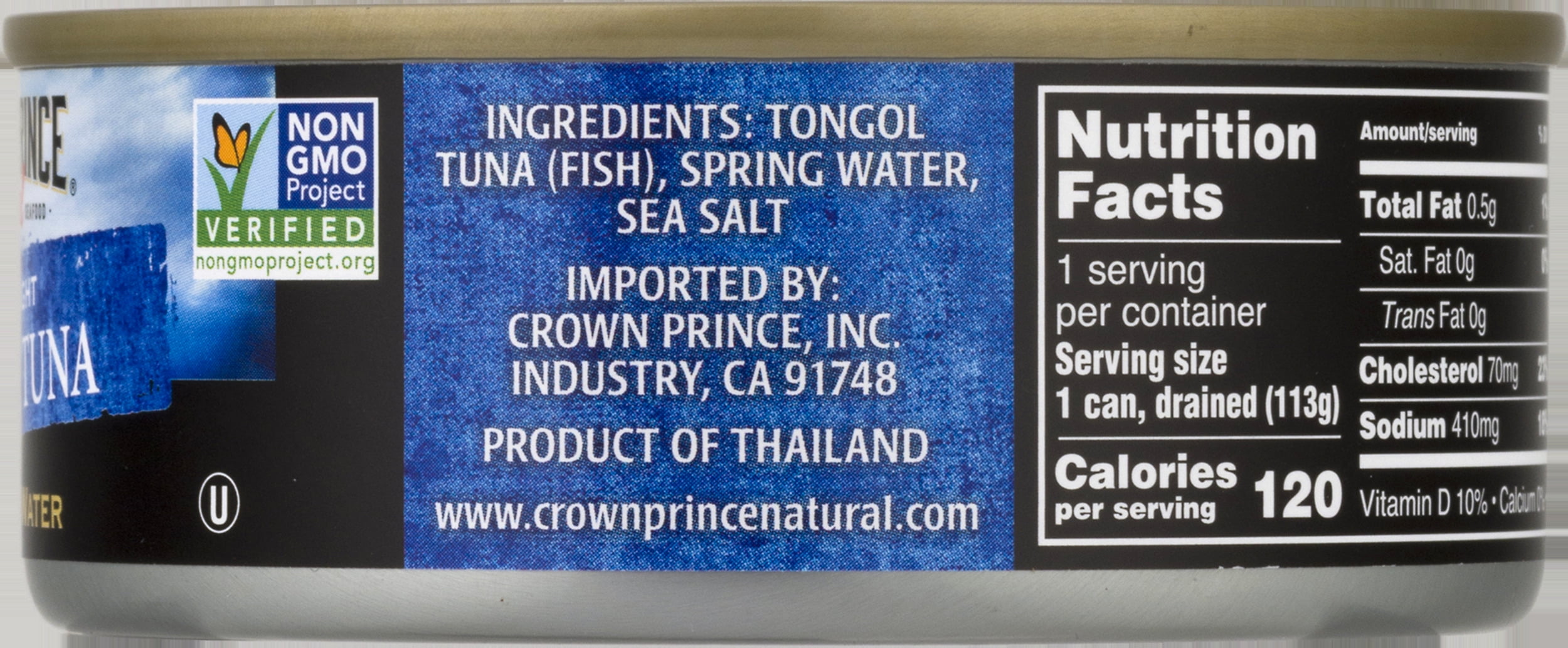 (3 pack) Crown Prince Natural Chunk Light Tongol Tuna in Spring Water, 5 oz Can