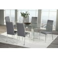 thumbnail image 2 of Topline Home Furnishings Grey Leatherette Dining Chair, 2 of 4