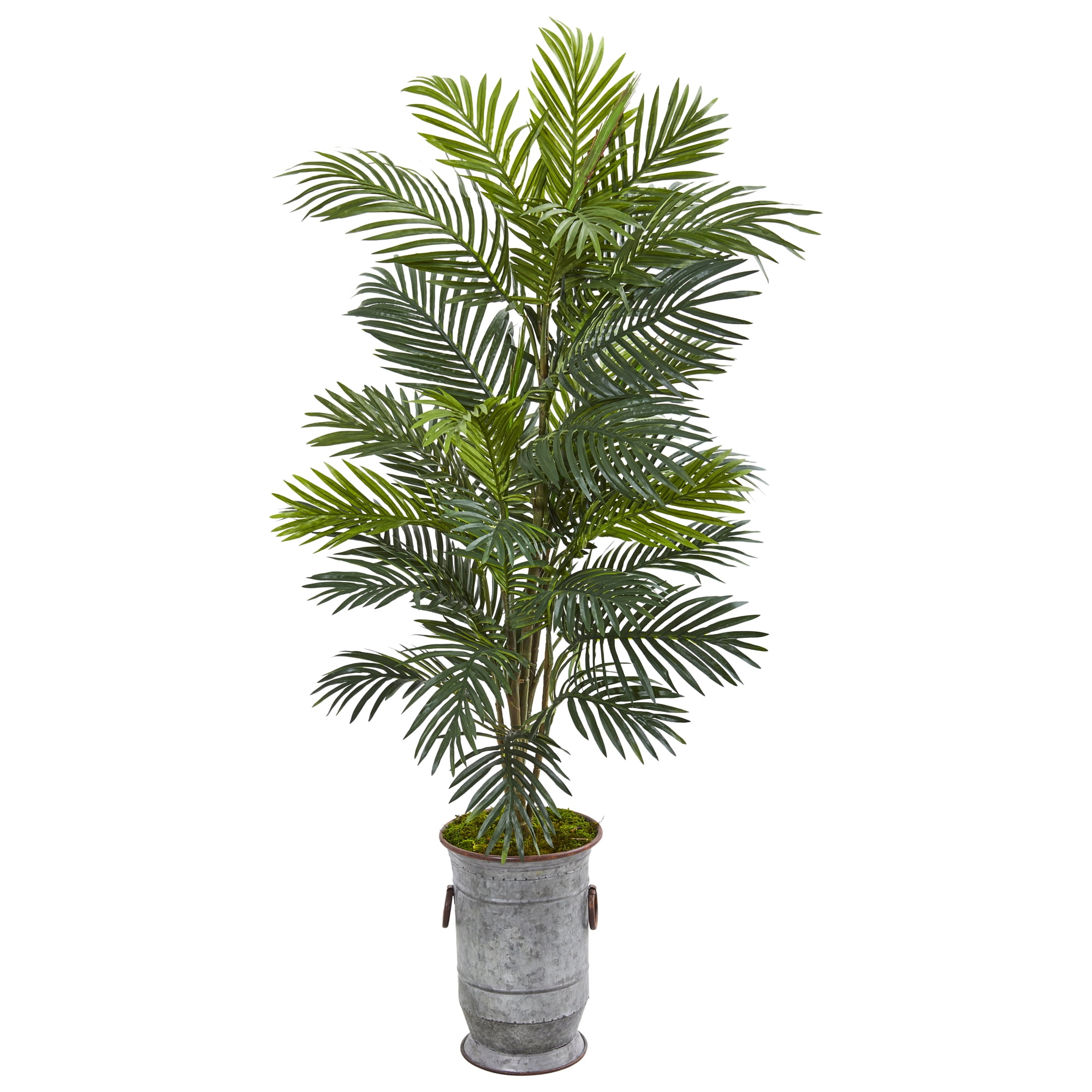 Nearly Natural 56in. Areca Palm Artificial Plant in Metal Urn, Green