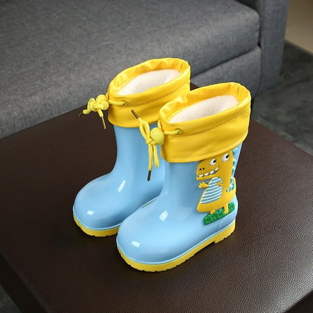 

Cartoon Rain Boots for Kids Medium Top Soft Rain Shoes with Cotton Lining for 1-6 Years Old Waterproof Seamless Antislip New