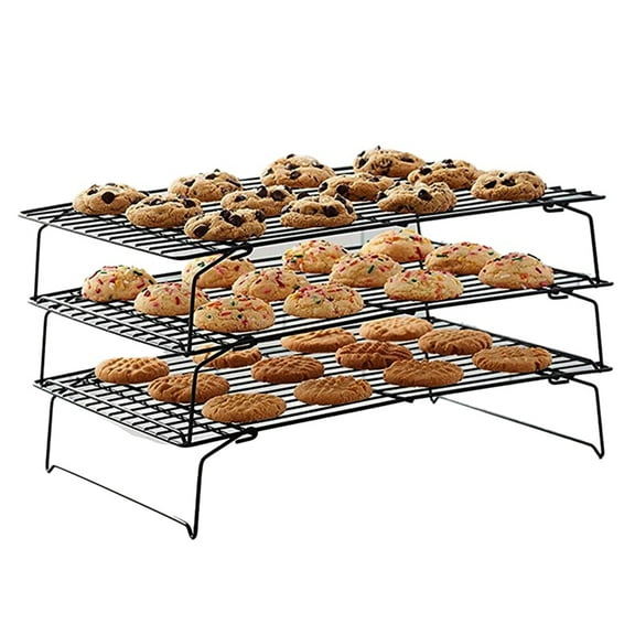 NEW Stainless Steel Non-Stick Baking Tray with Wire Grid, Cooling Rack for Oven,Foldable Three-Piece Cake