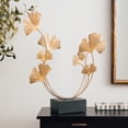 thumbnail image 3 of 18" x 22" Gold Metal Curved Floral Sculpture, by DecMode, 3 of 14