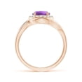 thumbnail image 2 of ANGARA Natural 1.15 Ct. Amethyst with Diamond Halo Engagement Ring in 14K Rose Gold for Women (Ring Size: 3.5), 2 of 9