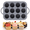 Grey, variant on Mini Muffin Pan 12 Holes Silicone Round Mold DIY Cupcake Cookies Fondant Baking Pan Non-Stick Pudding Steamed Cake Mold Baking Tool