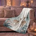 thumbnail image 6 of Snowy Forest Deer Winter Woodland Christmas, Festive Holiday Scene, Warm Flannel Blanket for Living Room and Reading Nook, Art Lovers Friendship Gift, Artistic Home Decor, 6 of 9